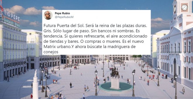 Críticas a la falta de sombra y zonas verdes de la futura Puerta del Sol: "Es una pesadilla de cemento hostil para la gente"