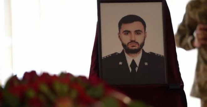 Funeral de un conocido periodista militar en Ucrania