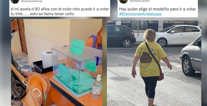 Tortugas, despedidas de soltera y abuelos: los mejores momentos de la jornada electoral andaluza