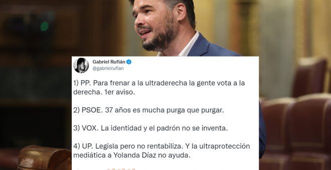 El análisis de Rufián de las elecciones andaluzas: "Vox. La identidad y el padrón no se inventa"