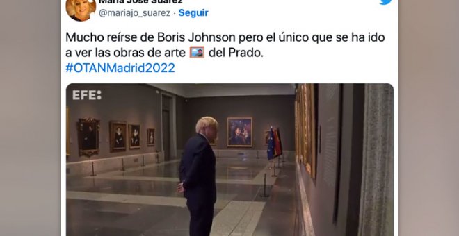 Aplausos (y memes) por lo que ha hecho Boris Johnson en el Museo Del Prado durante la cumbre de la OTAN