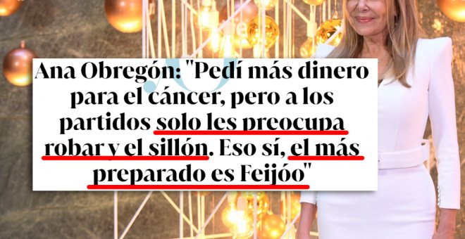 Ana Obregón pide mayor inversión en Sanidad y dice que Feijóo es el "más preparado" en un titular que puede dar pie a confusiones