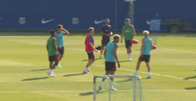 Último entrenamiento del Barça antes de volar hacia Estados Unidos