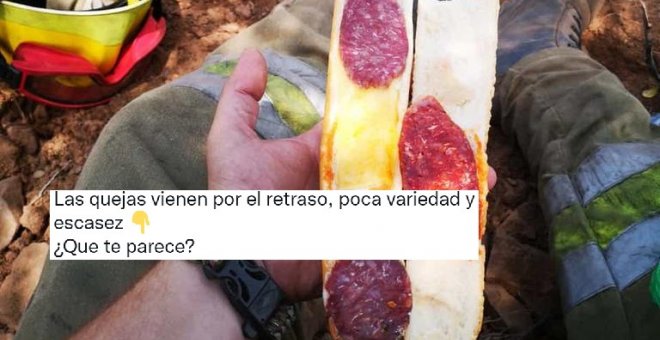 Esta es la 'comida' que reciben los bomberos que combaten los incendios en Castilla y León y su mensaje desesperado al chef José Andrés