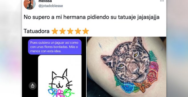 La maravillosa interpretación de una tatuadora con el boceto de su clienta, en un mensaje que ha enamorado a los tuiteros