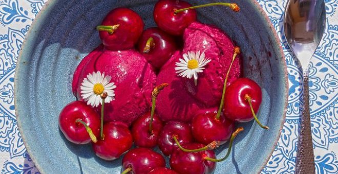 Pato confinado - Receta de helado de cerezas casero