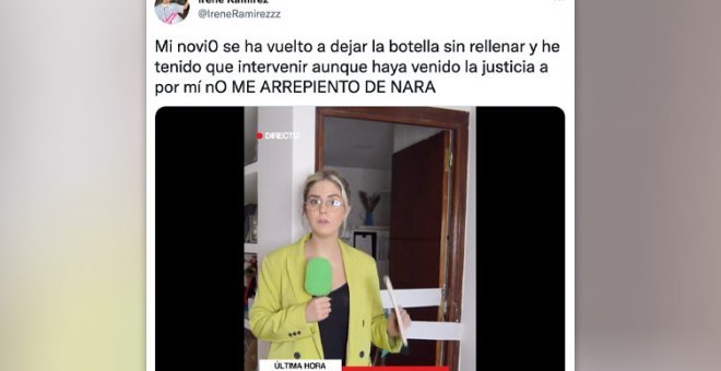 El desternillante 'sketch' de la humorista Irene Ramírez sobre uno de los males de la sociedad: los que no rellenan la botella de agua del frigo