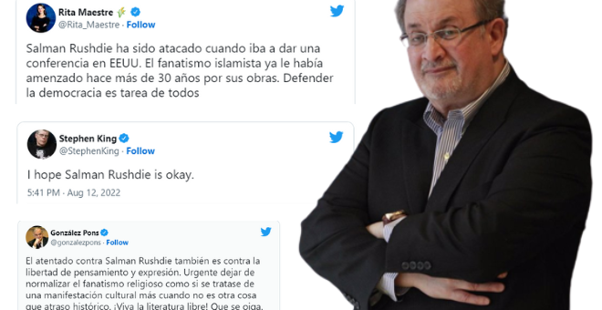 Twitter se llena de reacciones de apoyo al escritor Salman Rushdie tras sufrir un ataque en Nueva York: "Siempre en contra de los fanáticos"