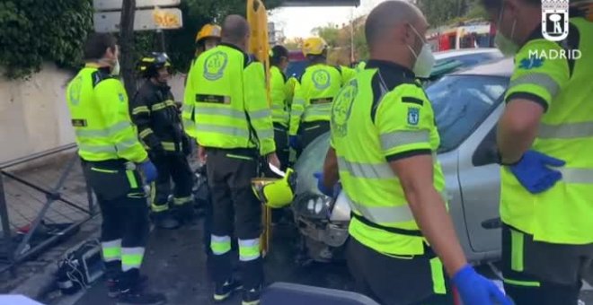 Un muerto y tres heridos en un brutal accidente de tráfico en Madrid