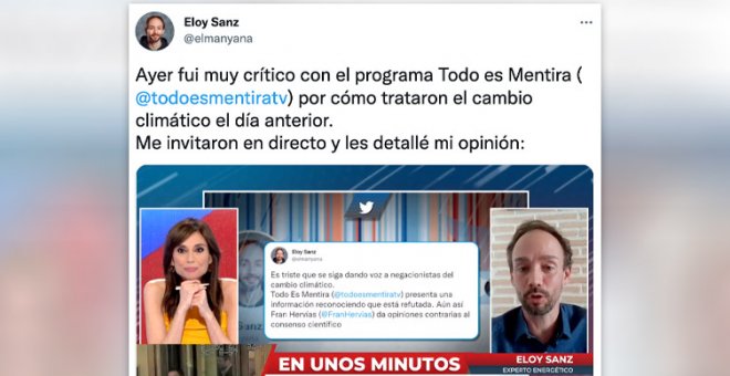 La crítica de un investigador tras ver a Aguirre y Hervías opinando sobre la crisis climática en el programa 'Todo es Mentira'
