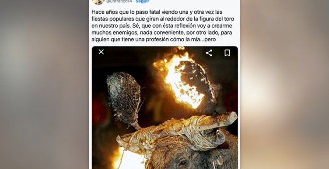 El actor Carlos Iglesias carga contra el maltrato a los toros en las fiestas populares españolas: "No puedo más, lo tengo que gritar"