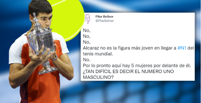 Recuerdan que Carlos Alcaraz no es "la figura más joven en llegar a ser el número uno": "Hay cinco mujeres por delante de él"