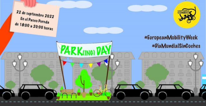 Cantabria ConBici organiza un 'PARK (ing) DAY' para reducir el espacio ocupado por coches