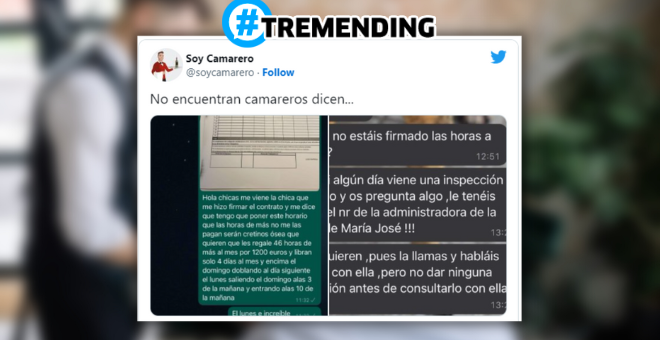 La esperpéntica oferta de empleo que ha dejado con la boca abierta a los tuiteros: "No encuentran camareros, dicen"