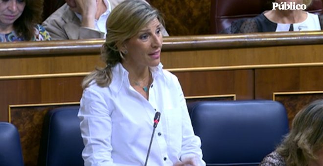 Yolanda Díaz, a Inés Mª Cañizares (Vox): "¿Sabe por qué tienen esa inquina por la reforma laboral? Porque va en contra de su programa oculto contra los trabajadores de este país"