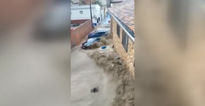Una fuerte tromba de agua provoca inundaciones en la localidad madrileña de Ciempozuelos