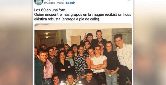 "Los 80 en una foto": la maravillosa imagen de Coque Malla con grupos como Mecano, Gabinete Caligari o La Unión