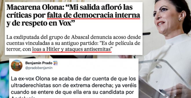 "¡Qué chorprecha!": Olona denuncia el acoso con "loas a Hitler" de cuentas vinculadas a Vox