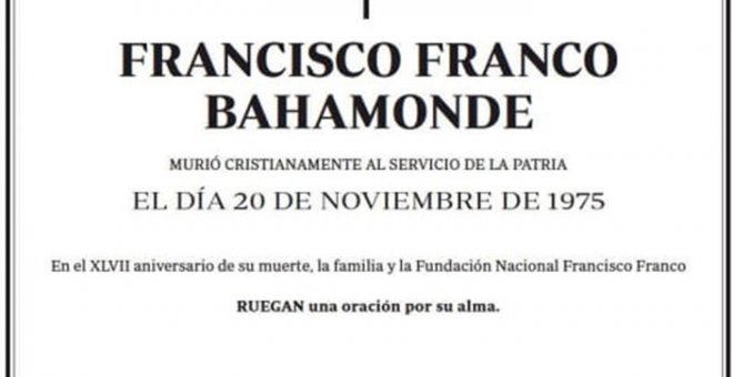 La esquela en ABC: un desafío a la Ley de Memoria Democrática