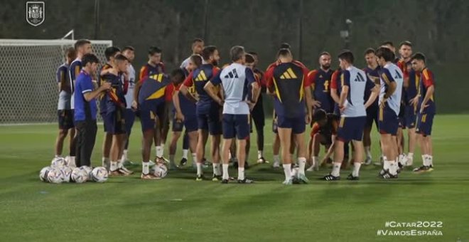 Primer entrenamiento de la selección española en Qatar