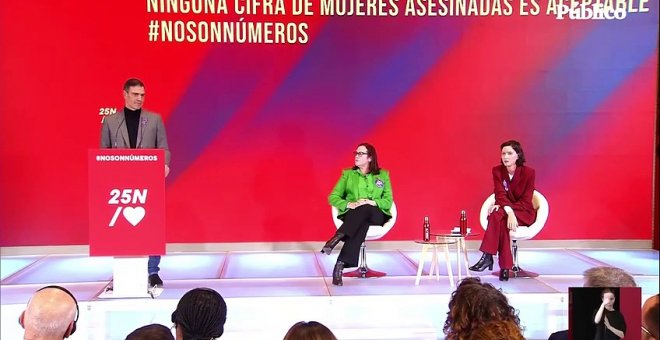 Vídeo | Sánchez apela a los hombres para que luchen contra la violencia de género: "Para dejar de ser machista hay que aprender"