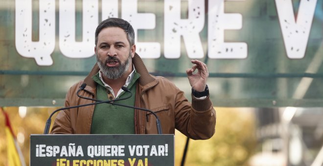 Abascal llama a la "reacción social" contra Sánchez en la manifestación de Vox en Madrid