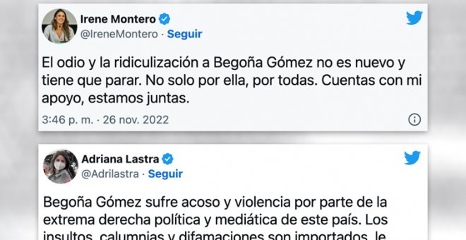 Indignación ante los mensajes de odio ahora contra la mujer de Pedro Sánchez: "No es nuevo y tiene que parar. No solo por ella, por todas"