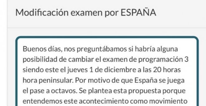 La ingeniosa respuesta de un profesor a un alumno que quería cambiar la fecha de un examen porque coincidía con un partido de España en el Mundial