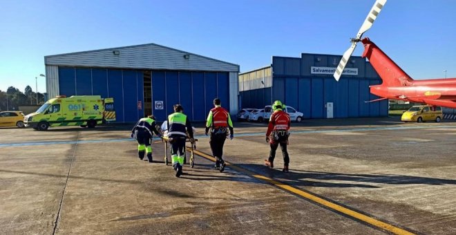 Rescatado en helicóptero un hombre con rotura de tibia y peroné tras resbalarse en una pista de Pesaguero