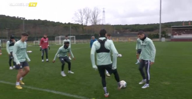 Último entrenamiento del Villarreal antes de enfrentarse al Galatasaray