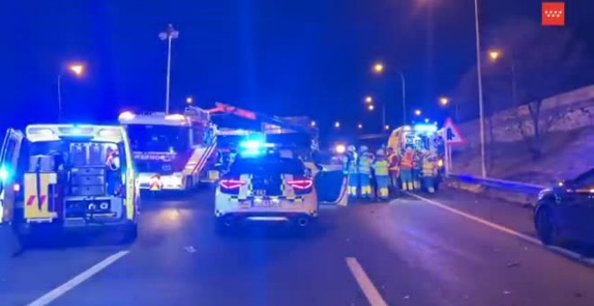 Cinco heridos en un accidente múltiple en Madrid