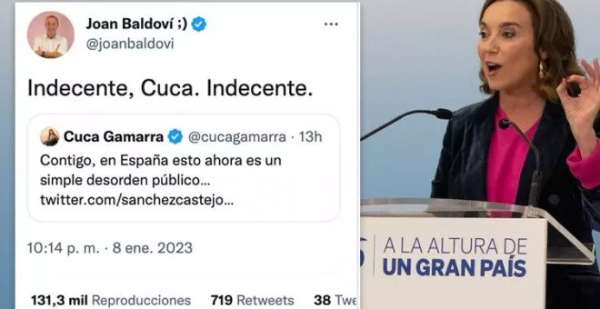 Aluvión de críticas a Cuca Gamarra por su primer tuit tras el asalto en Brasil: "Sois unos auténticos irresponsables"