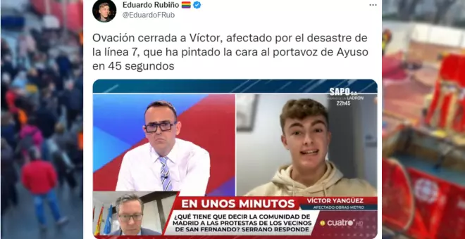 Un afectado por las obras de Metro Madrid en San Fernando saca los colores al secretario general del PP de Ayuso: "Solo saben mentir, no les hagan caso"