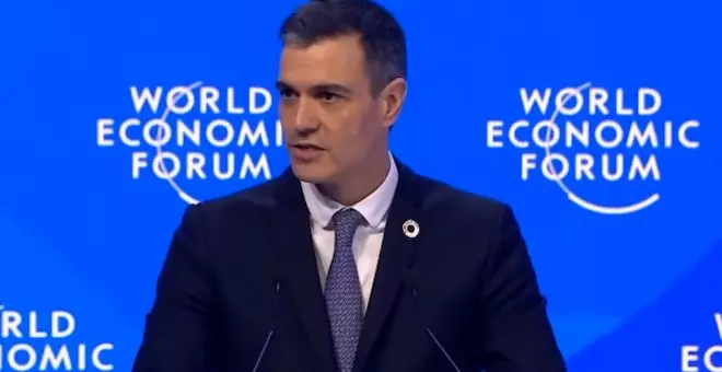 Pedro Sánchez en Davos: "¿Cómo pedimos a los ciudadanos que aguanten la inflación mientras hay empresas que pagan cero impuestos?"