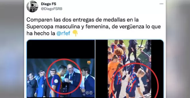 Indignación por la 'entrega' de medallas de la Supercopa de España femenina: "¿Nadie tiene nada que decir sobre este menosprecio?"