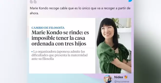 La reina del orden Marie Kondo reconoce que es imposible ordenar su casa con tres hijos y los tuiteros reaccionan: "Yo me rendí antes de tener ninguno"