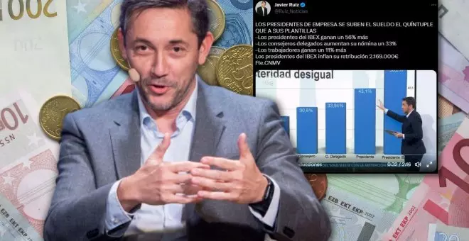 El magistral repaso de Javier Ruiz contra la austeridad:  "Los presidentes de empresa se suben el sueldo el quíntuple que a sus plantillas"