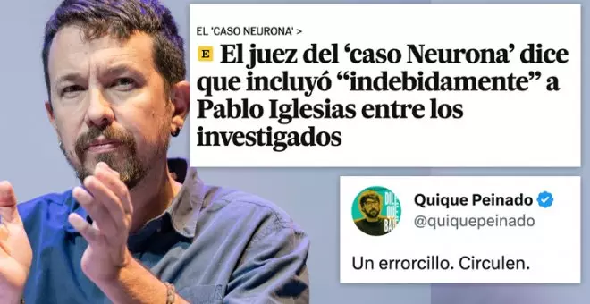 El 'error' del juez del 'caso Neurona' con Pablo Iglesias desata la ironía en redes: "Mañana abre Ana Rosa con esto"