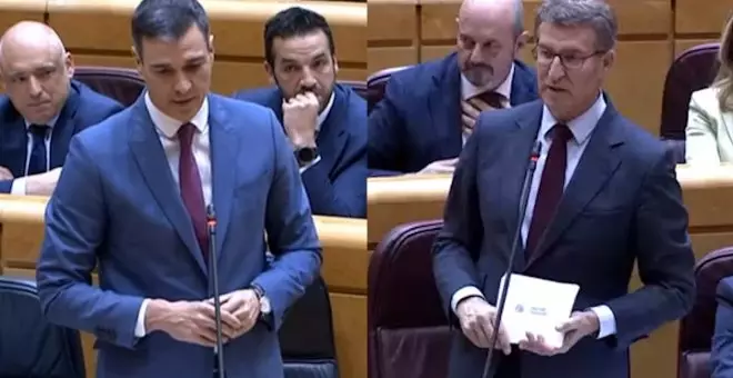 El cara a cara entre Sánchez y Feijóo en el Senado, en imágenes