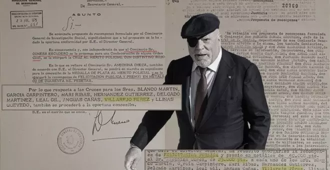 Villarejo fue recompensado y condecorado tras las torturas por las que le denuncia un militante antifranquista