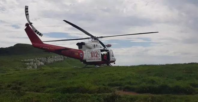 Evacuada en helicóptero una vecina de Vizcaya tras romperse el brazo al caer en el Pico San Vicente