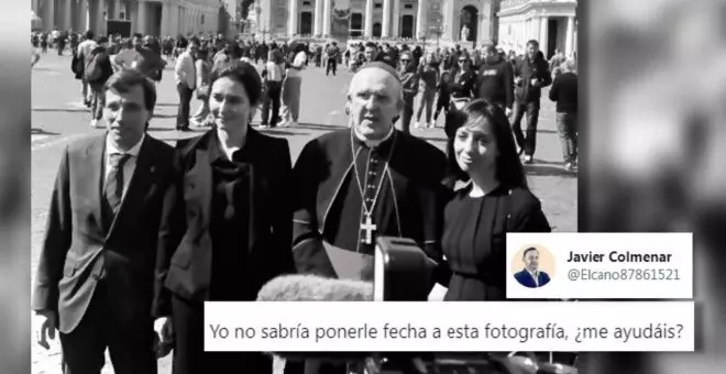 La foto de Ayuso, Almeida y Osoro que ha descolocado a los tuiteros: "No sabría ponerle fecha"