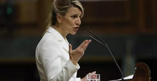 Yolanda Díaz impugna el discurso sin mujeres de Tamames y reivindica al Gobierno con nombres y apellidos