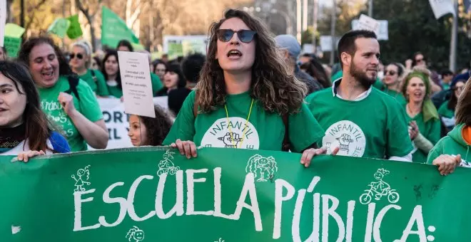 La Marea Verde protesta en Madrid por la escasa financiación de Ayuso a la educación pública