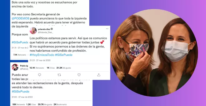 "¿A que sería precioso?": una cuenta de Twitter imagina la esperada unión de las izquierdas