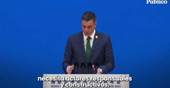 Vídeo | Sánchez ofrece en China a España como un socio "fiable" para buscar la paz y recibir inversiones