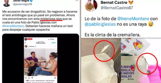 El último bulo de la derecha contra Pablo Iglesias e Irene Montero, ahora con una falsa raya de cocaína: "Ya no saben qué inventar"