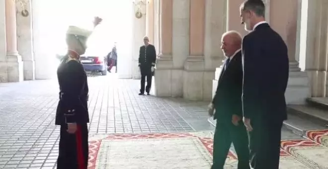 Felipe VI recibe a Lula en el Palacio Real