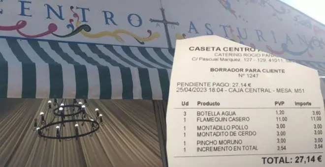 Denuncian a una caseta de la Feria de Sevilla por hacer recargos ilegales en los tickets "por ser Feria"