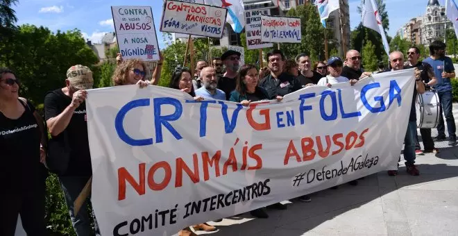 La plantilla de la tele pública gallega vuelve a la huelga en el arranque de la campaña para denunciar la manipulación del PP